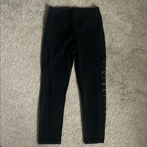 Victoria's Secret Sport Black Leggings with Pink Logo Size XS